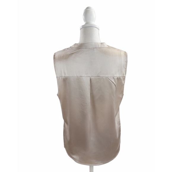 Nicole Miller NY Women's XL Beige V Neck Sleeveless Blouse - Picture 2 of 5